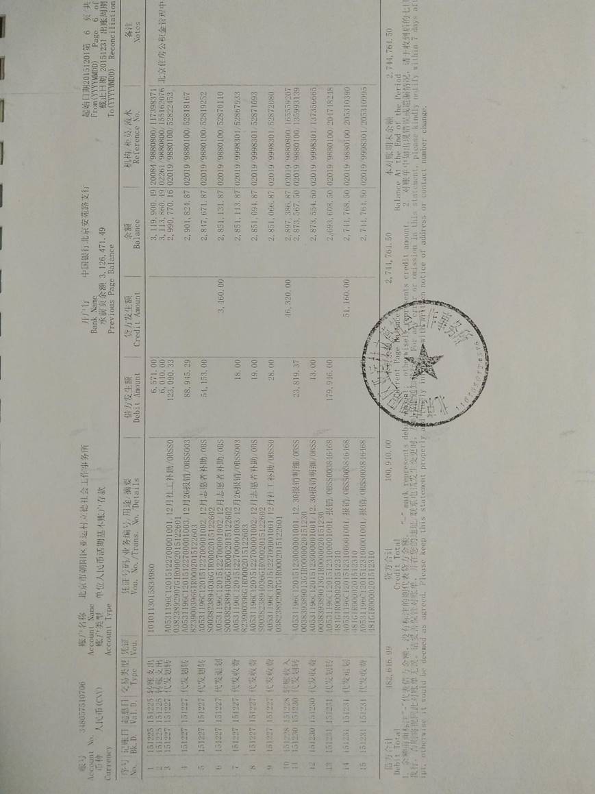 亚运村立德社会工作事务所2015年审计报告（图）